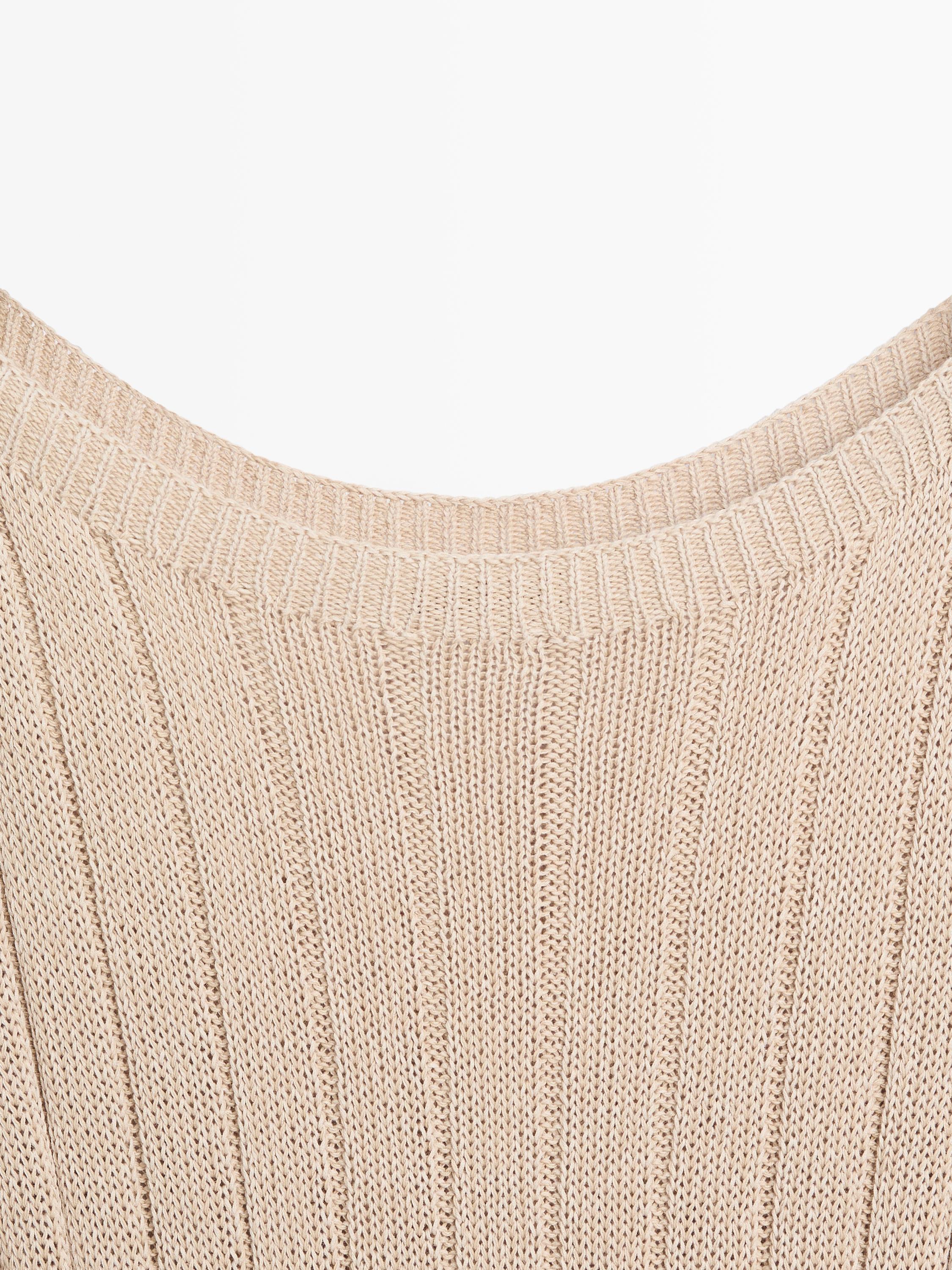 Pull maille col bateau coton mélangé
